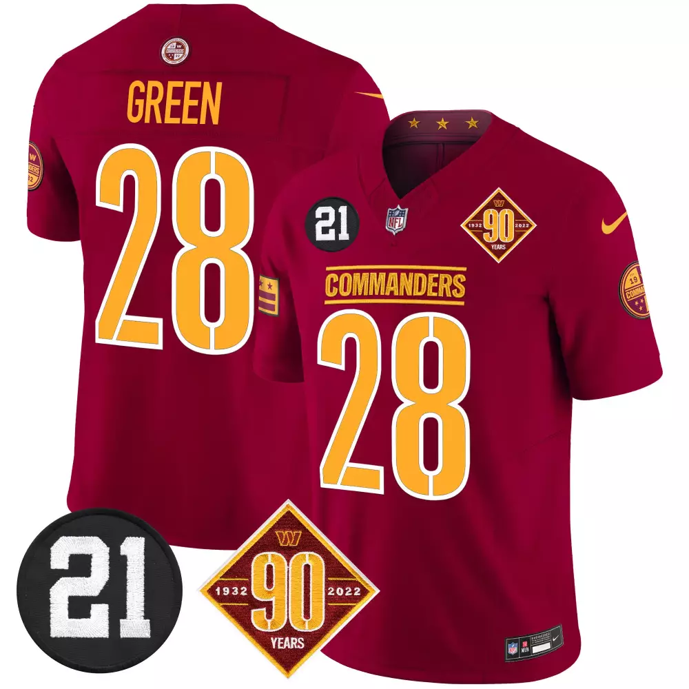 Darrell Green Washington Commanders 90th Anniversary Sean Taylor Patch Vapor Limited Jersey | Burgundy | For Men | For Men, Women & Youth