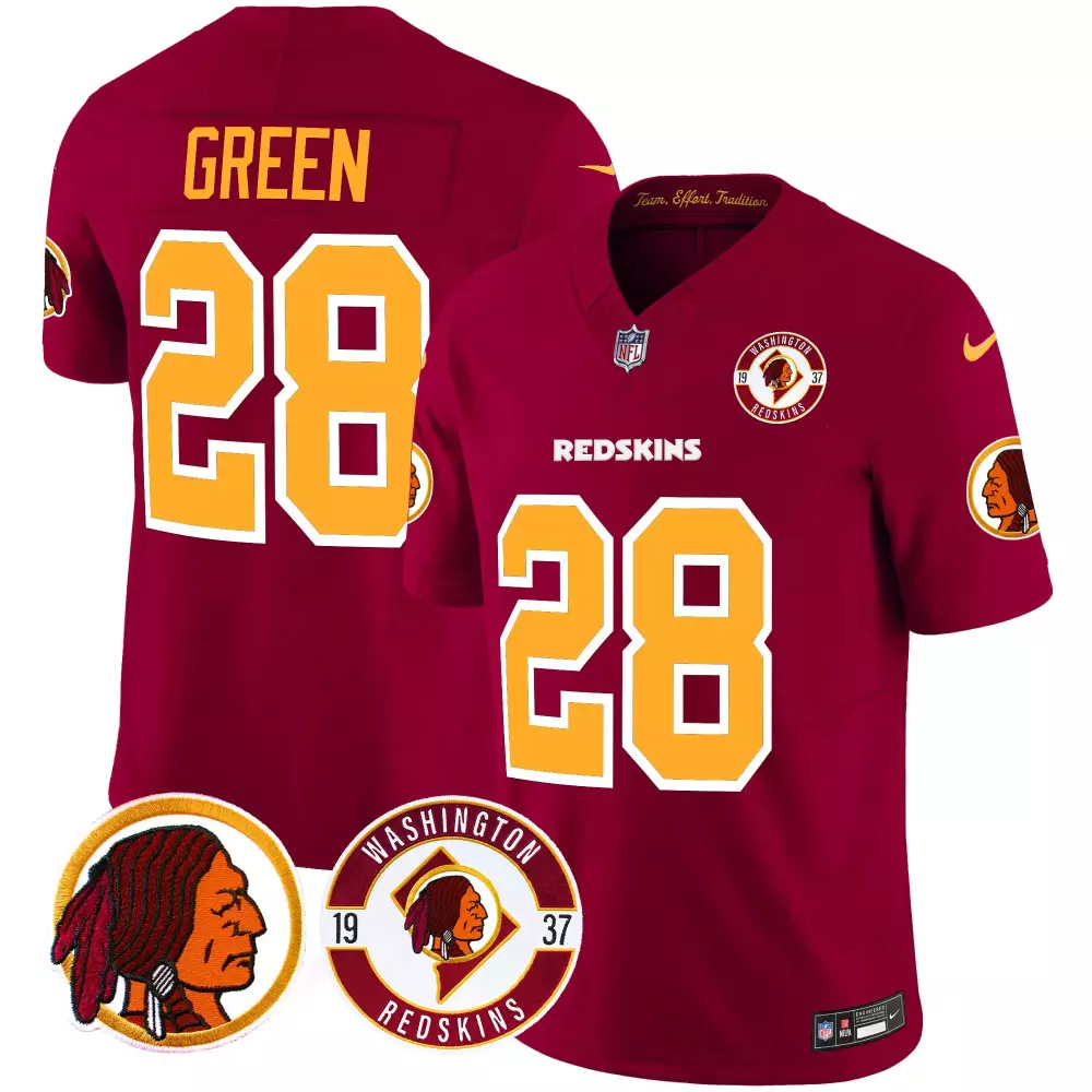 darrell green burgundy mens washington redskins 2024 vapor limited jersey est 1937 patch all stitched