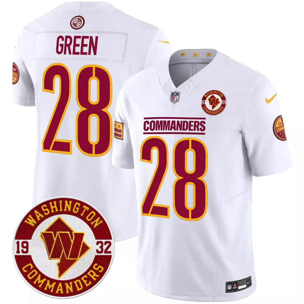 Darrell Green Washington Commanders 2024 Vapor Limited Jersey | White with Est 1932 Patch | For Men | For Men, Women & Youth