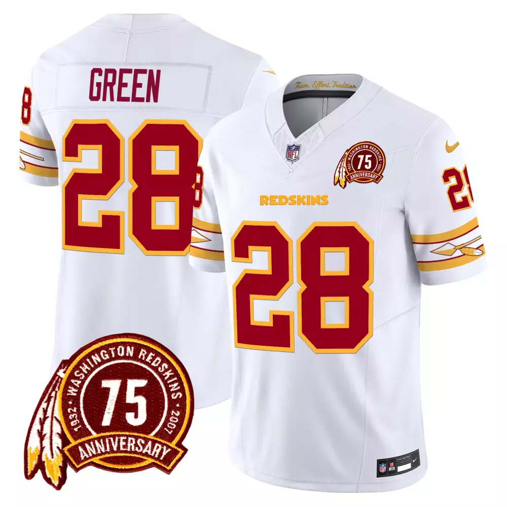 darrell green white mens washington redskins 75th patch vapor limited jersey all stitched