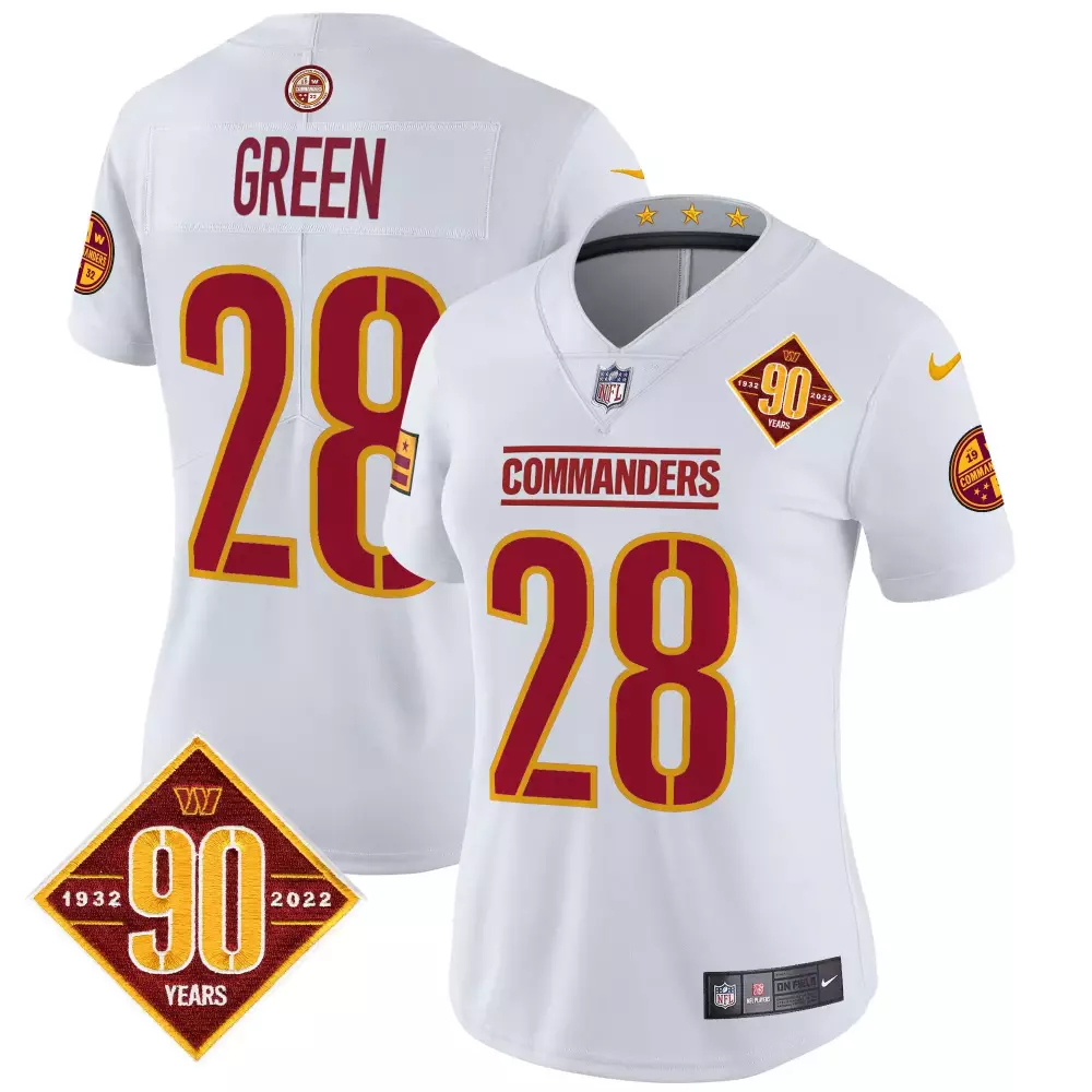 Darrell Green Washington Commanders 90th Anniversary Sean Taylor Patch Vapor Limited Jersey | White | Limited Edition Fan Gear | For Women
