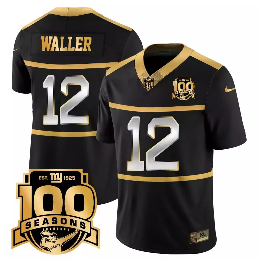 Darren Waller Black Gold Jersey | New York Giants Century Red 100th Season Limited Edition | All Stitched Fan Gear for Men, Women & Youth