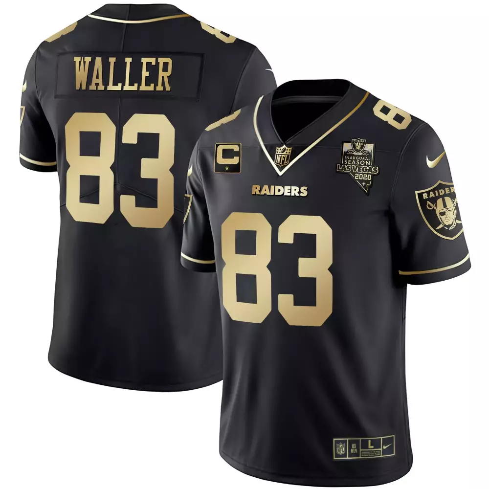 Darren Waller Las Vegas Raiders Black Sleeves Men's Jersey | Alternate Vapor Black Gold | Limited Inaugural Season Fan Gear | For Men, Women & Youth