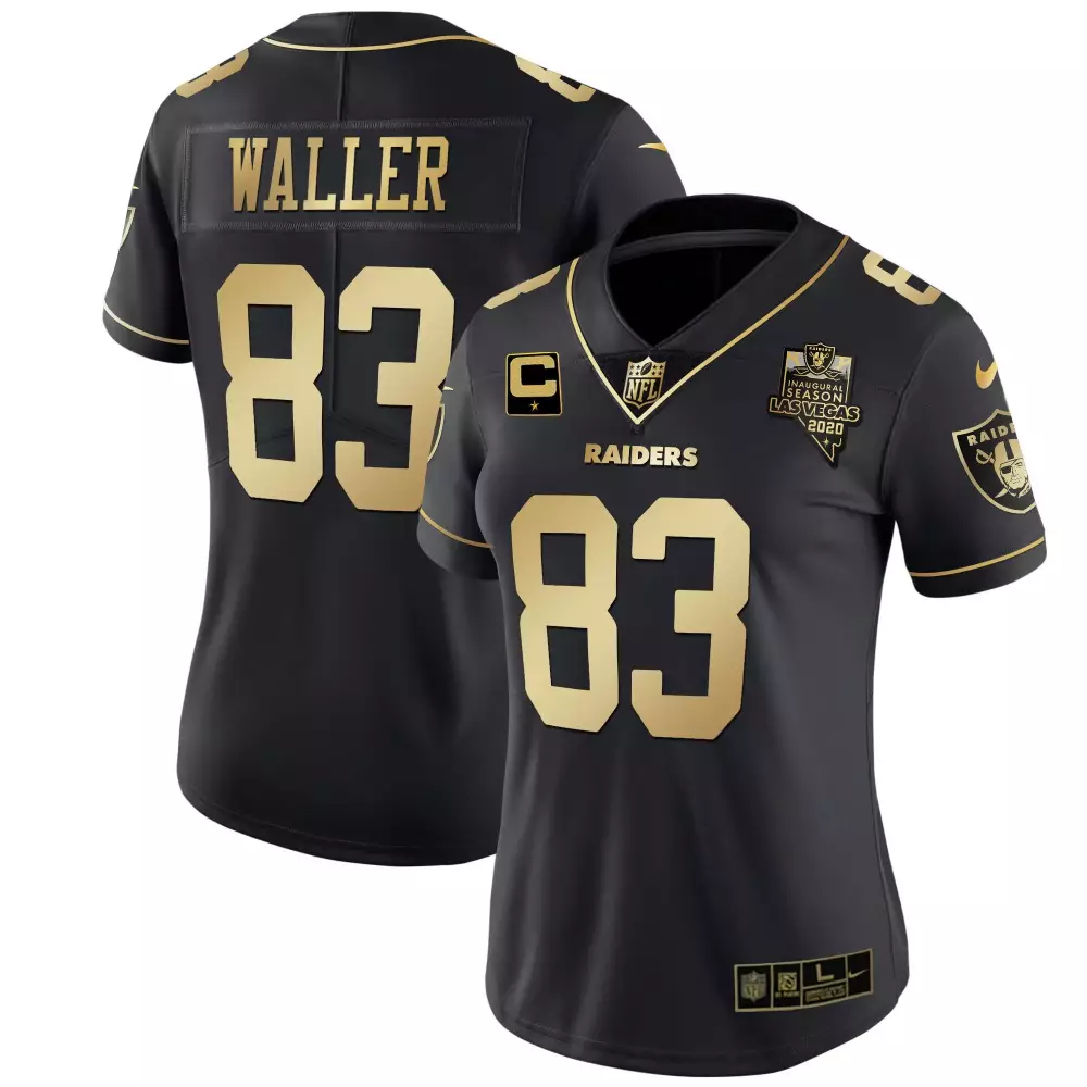 Darren Waller Las Vegas Raiders Black Sleeves Men's Jersey | Alternate Vapor Black Gold | Limited Inaugural Season Fan Gear | For Men, Women & Youth