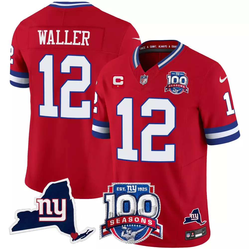 Darren Waller Red Alternate Men's Century Red 100th Commemorative Vapor Jersey V2 | Stitched Fan Gear for New York Giants | For Men, Women & Youth
