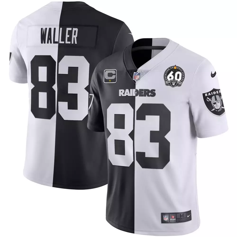 Darren Waller Black Gold Women's Raiders Inaugural Season Patch Jersey | Gold Split Design | Stitched Fan Gear | For Men, Women & Youth