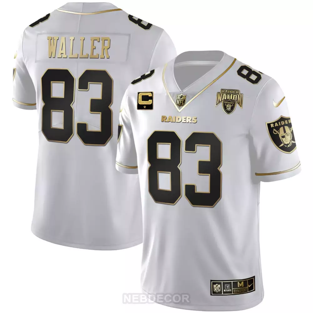 Darren Waller Raiders White Gold Jersey | All Stitched Fan Gear | For Men, Women & Youth