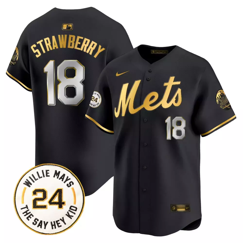 darryl strawberry black gold mens new york mets willie mays patch vapor premier limited jersey all stitched