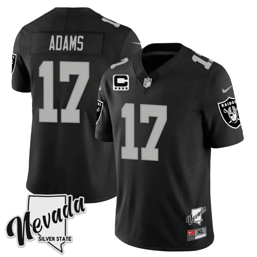 Davante Adams Black Men's Raiders 2024 Vapor Limited Jersey | Stitched | 65th Anniversary Fan Gear | For Men, Women & Youth
