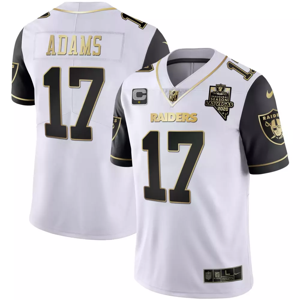 Davante Adams Black Silver Women's Raiders Inaugural Season Patch Jersey | Stitched | Replica Fan Gear | For Men, Women & Youth
