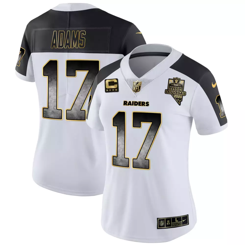 Davante Adams Las Vegas Raiders Inverted Women's Gold Arch Smoke Vapor Jersey | Stitched Fan Gear | For Women, Men & Youth