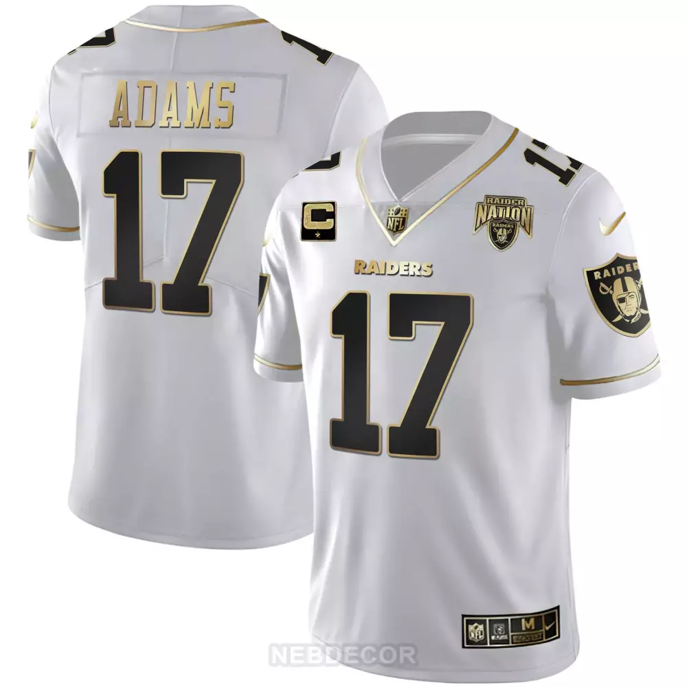 Davante Adams Raiders White Gold Jersey | All Stitched Fan Gear | For Men, Women & Youth