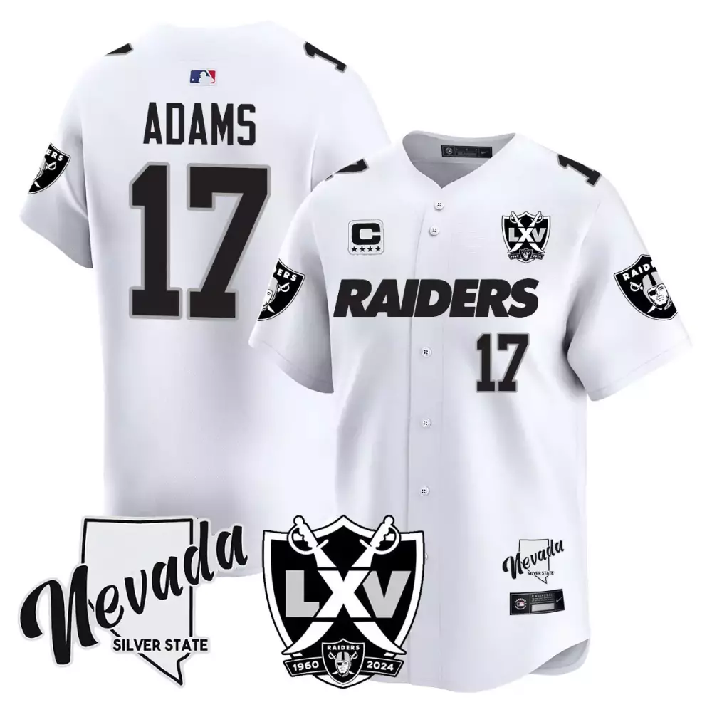 Davante Adams Las Vegas Raiders 2024 White Limited Jersey | All Stitched | 65th Anniversary | Fan Gear for Men, Women & Youth
