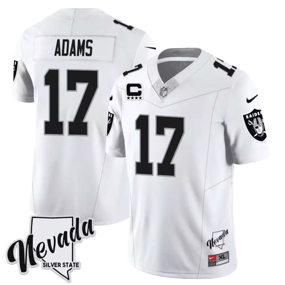 Davante Adams 2023 Raiders Vapor Jersey | Nevada Silver State Patch | Stitched Fan Gear | For Men, Women & Youth