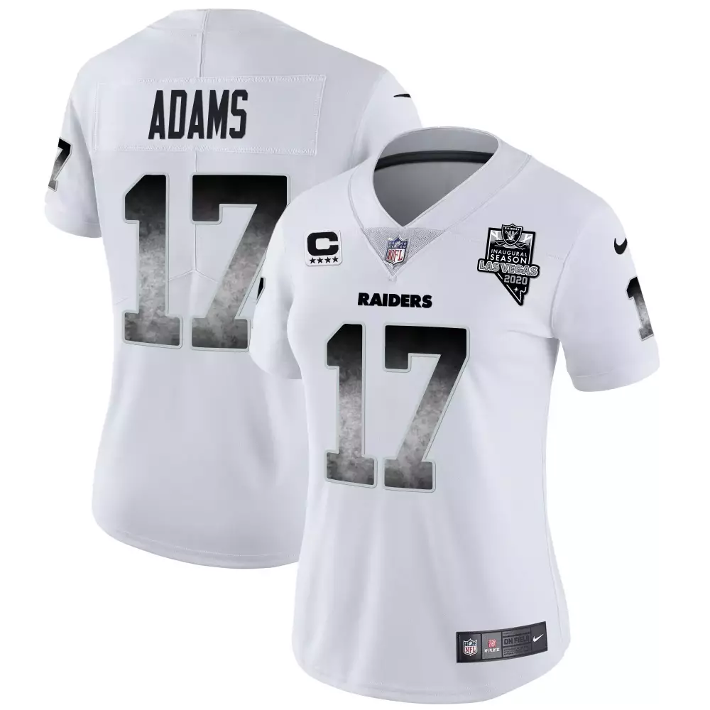 Davante Adams Women's Raiders Arch Smoke Vapor Jersey | Stitched Fan Gear | For Women, Men & Youth