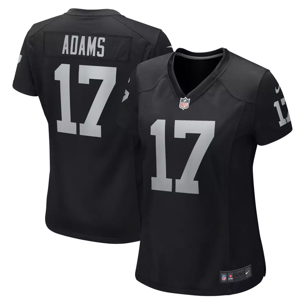 davante adams women las vegas raiders black silver vapor all stitched
