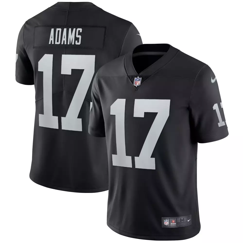 davante adams women las vegas raiders black silver vapor all stitched