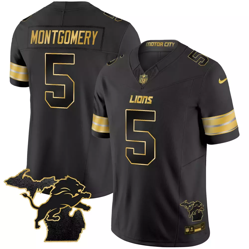 David Montgomery 2024 Michigan 90th Year Women's Jersey | Black Gold Vapor Limited | Stitched Fan Gear | For Men, Women & Youth