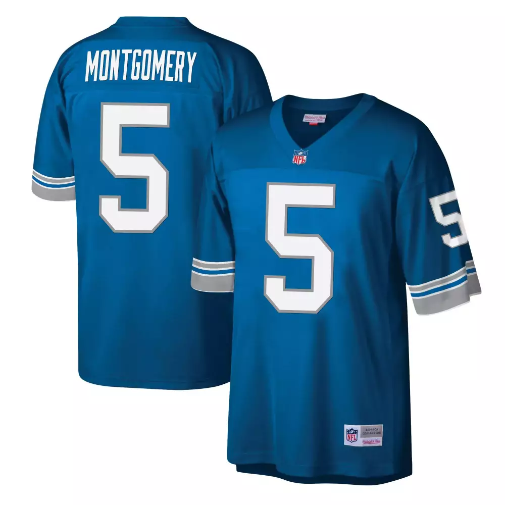 David Montgomery Lions 90th Year Patch Vapor Limited Jersey | Blue Stitched Game Day Outfit | For Men, Women & Youth