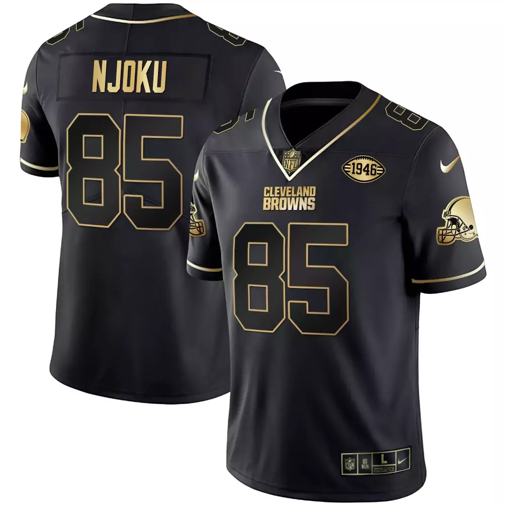 david njoku black gold mens cleveland browns gold split vapor limited all stitched