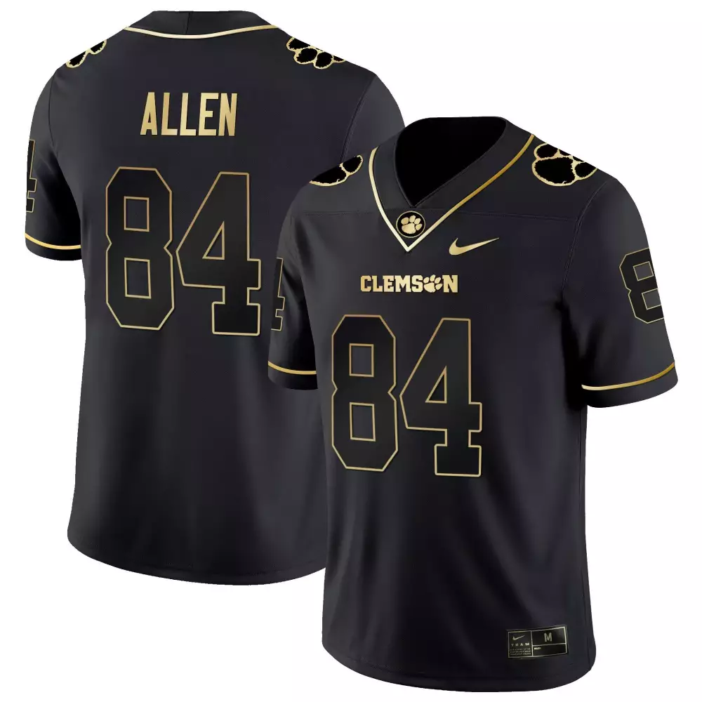 davis allen black gold mens clemson tigers gold split football jersey all stitched