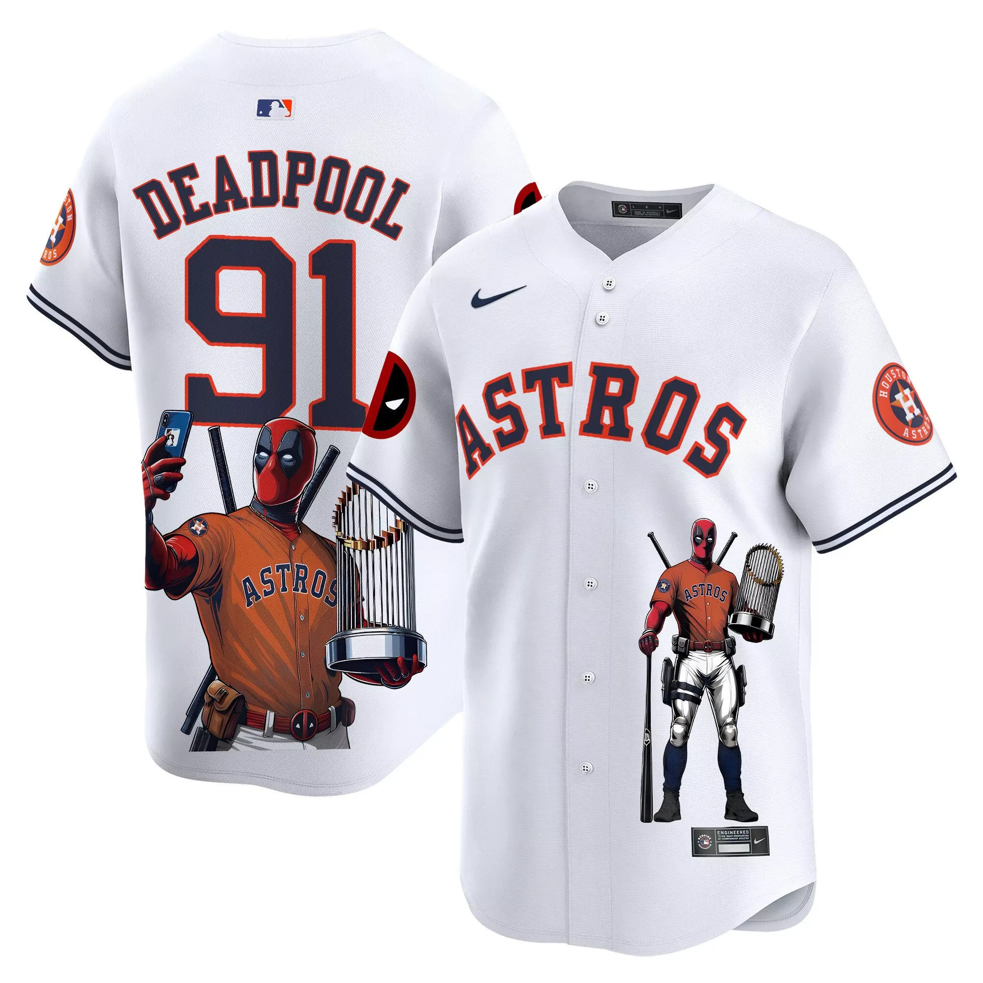 deadpool white unisex houston astros deadpool vapor premier limited jersey printed