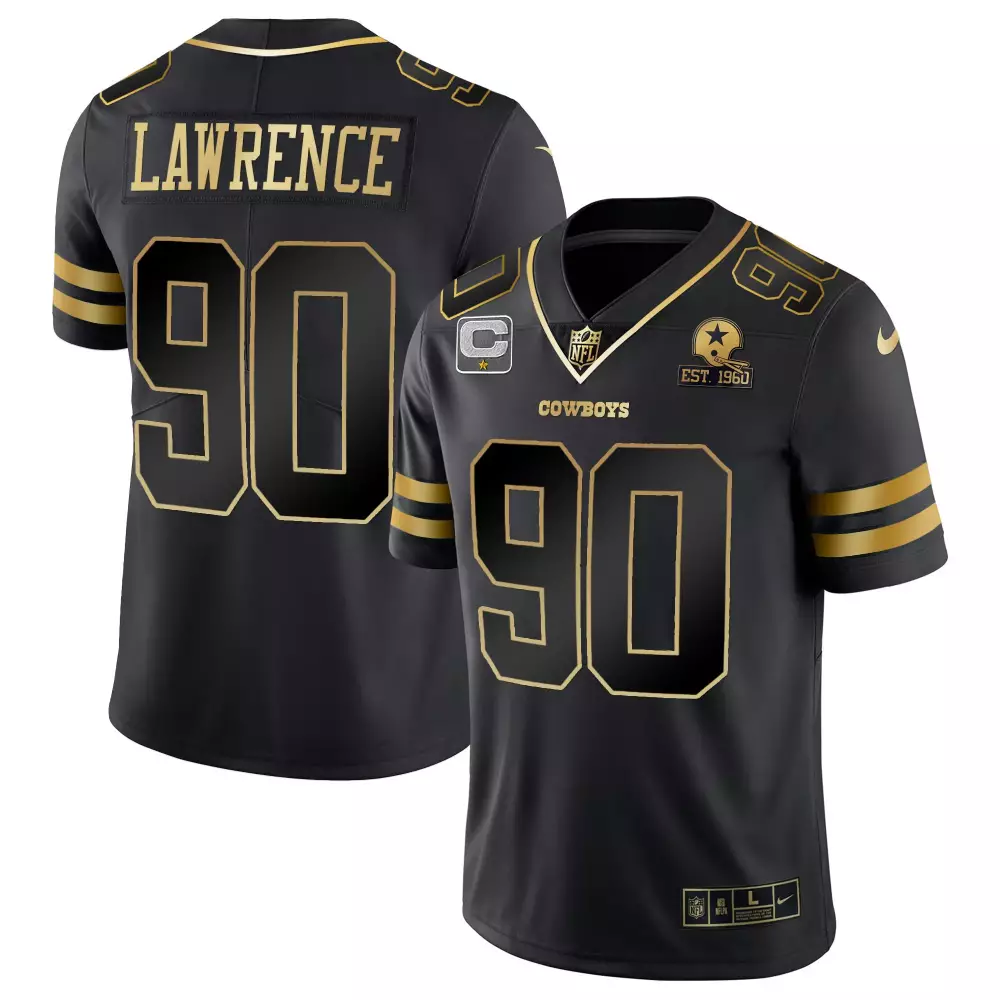 demarcus lawrence black gold mens dallas cowboys vapor gold jersey all stitched