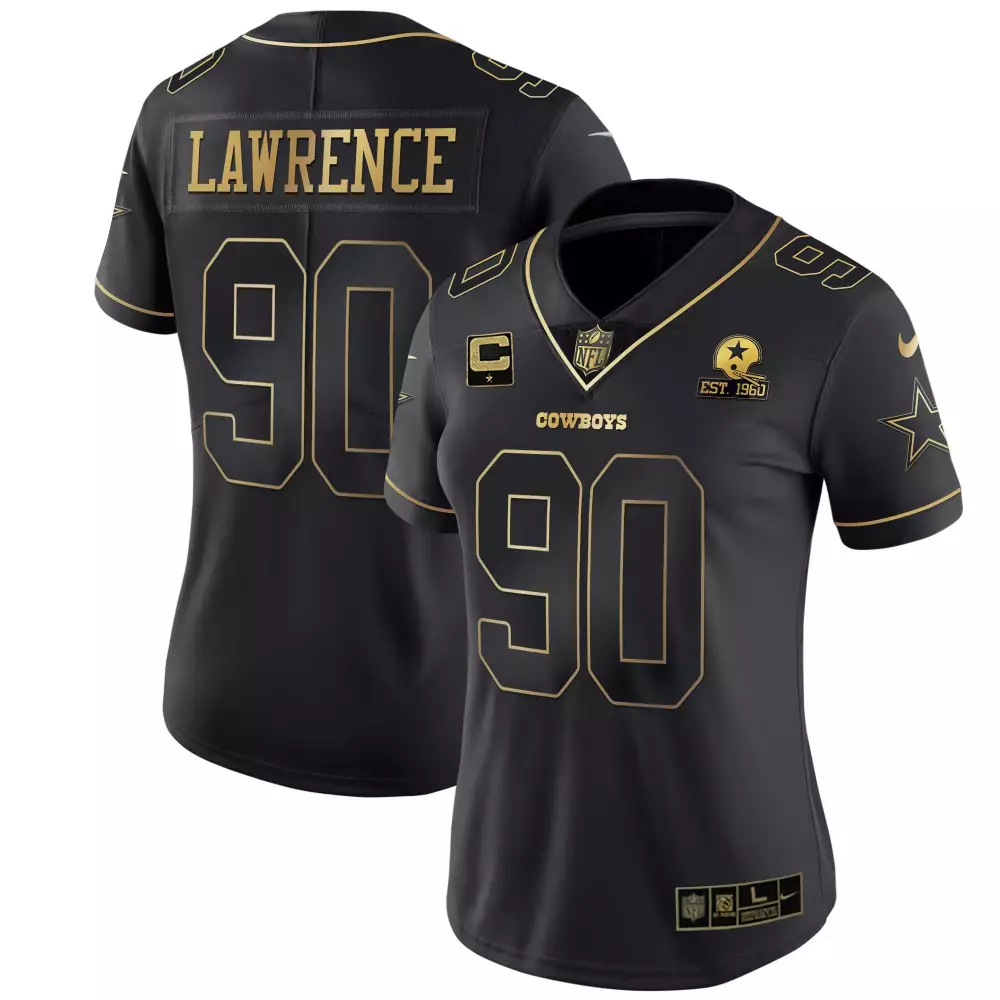 demarcus lawrence black gold mens dallas cowboys vapor gold jersey all stitched