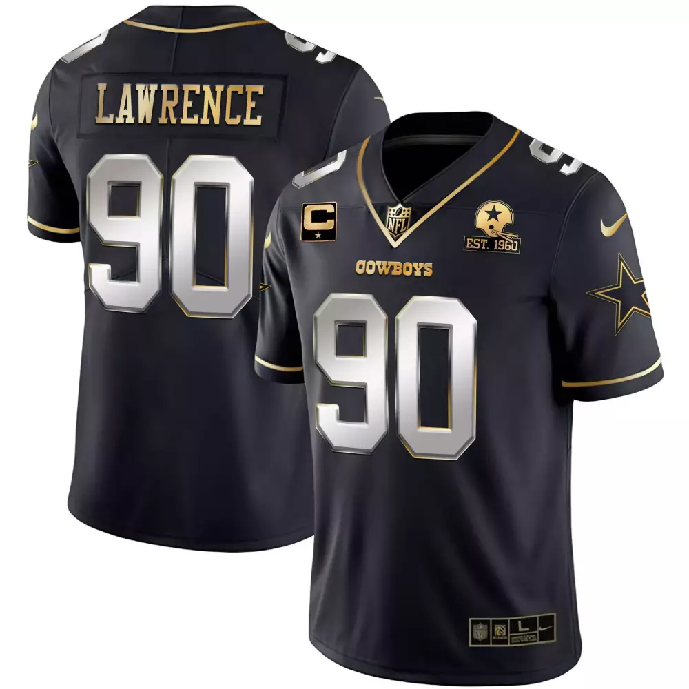 demarcus lawrence black gold mens dallas cowboys vapor gold jersey all stitched
