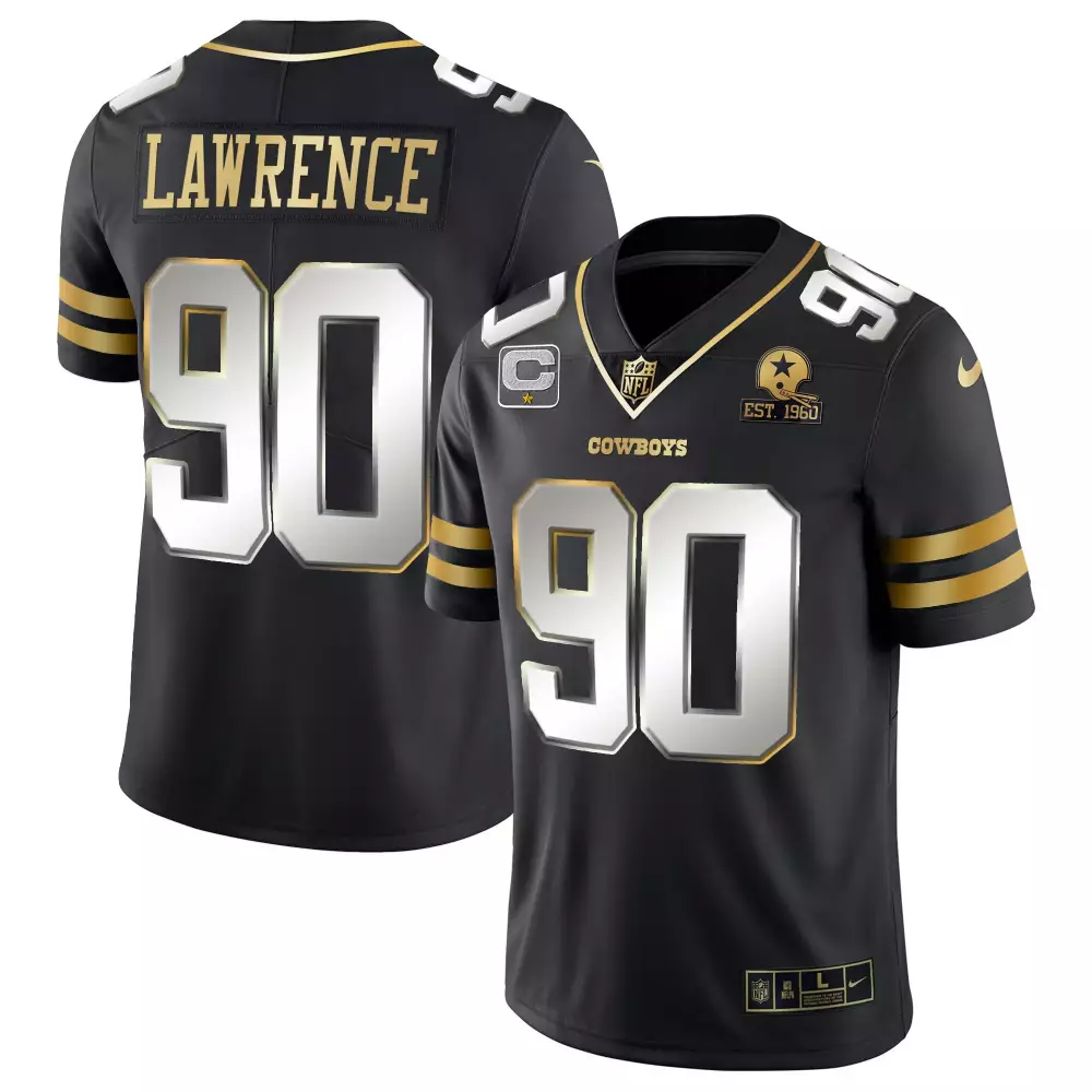demarcus lawrence black gold mens dallas cowboys vapor gold jersey all stitched