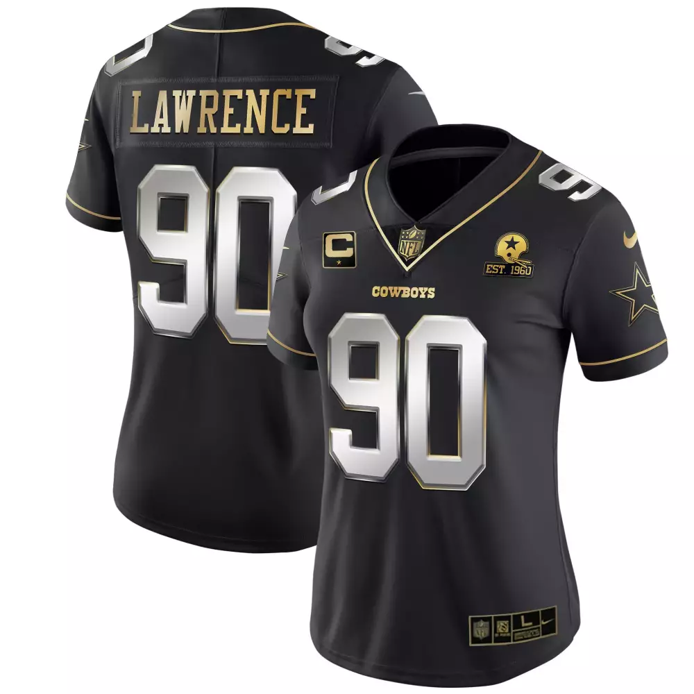 demarcus lawrence black gold mens dallas cowboys vapor gold jersey all stitched