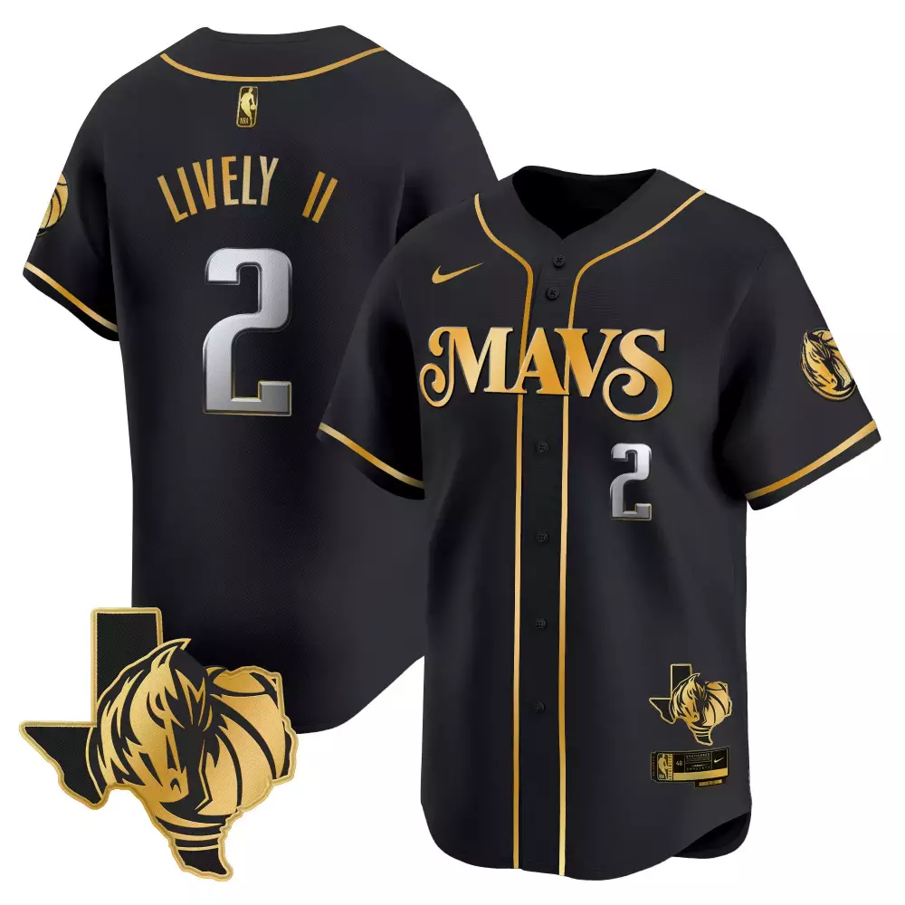 dereck lively ii black gold mens dallas mavericks swingman jersey all stitched