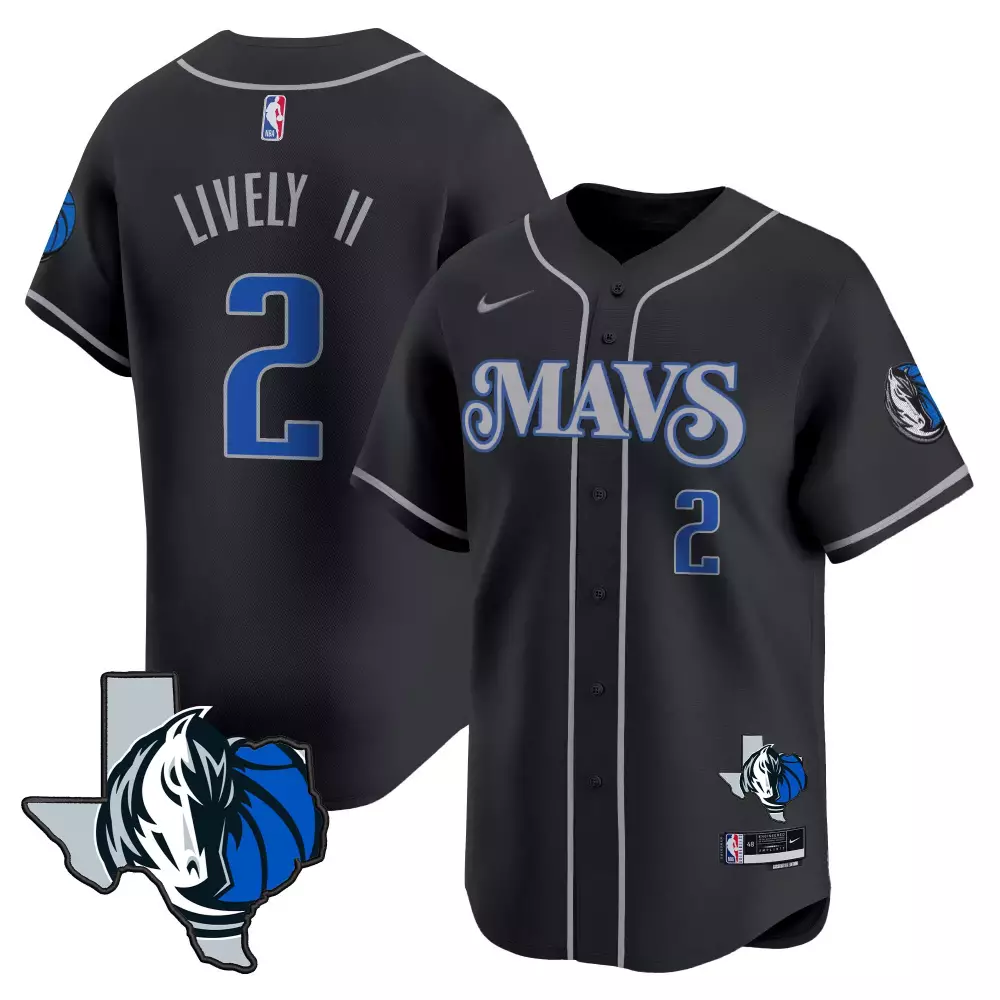 dereck lively ii black mens dallas mavericks mexico vapor baseball jersey all stitched