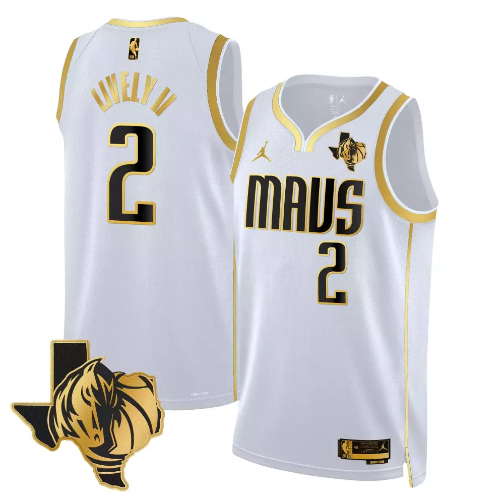 dereck lively ii white gold mens dallas mavericks swingman jersey texas patch all stitched