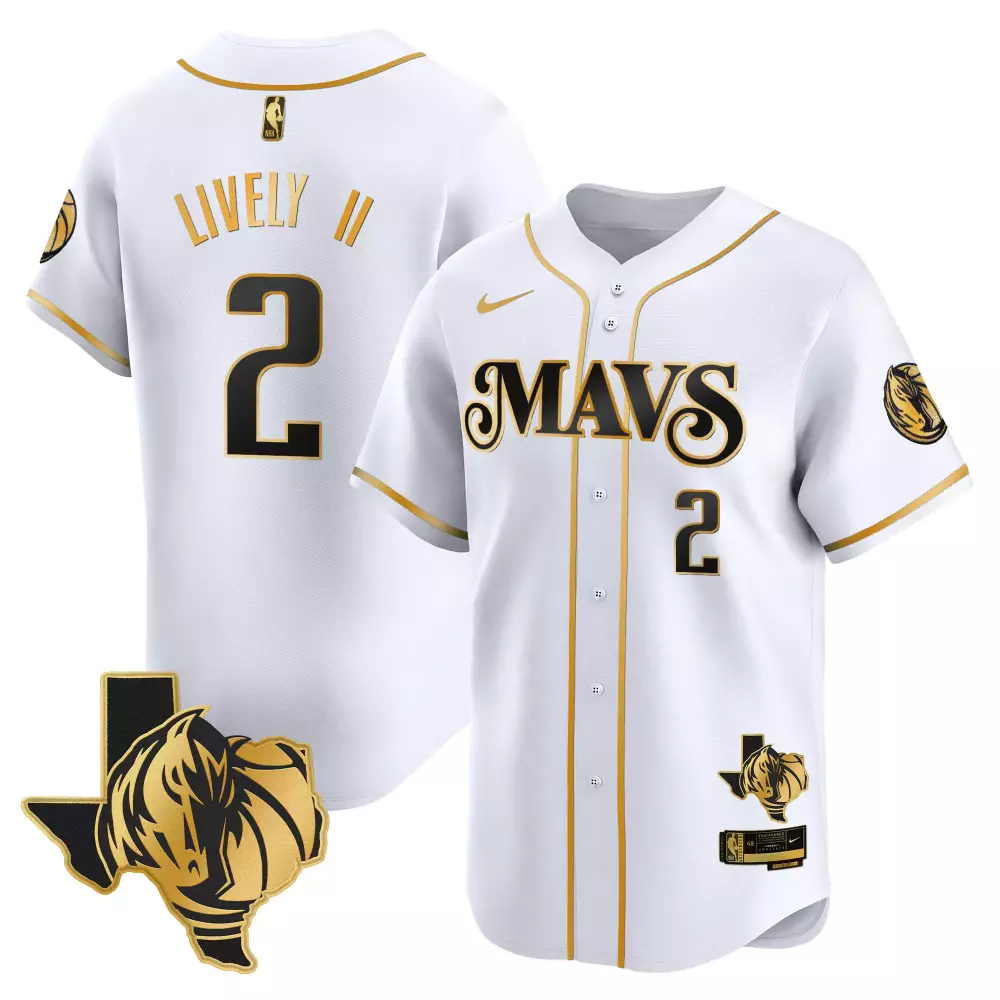 dereck lively ii white gold mens dallas mavericks swingman jersey texas patch all stitched