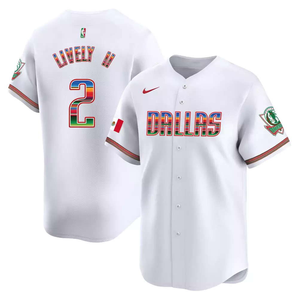 dereck lively ii white gold mens dallas mavericks swingman jersey texas patch all stitched