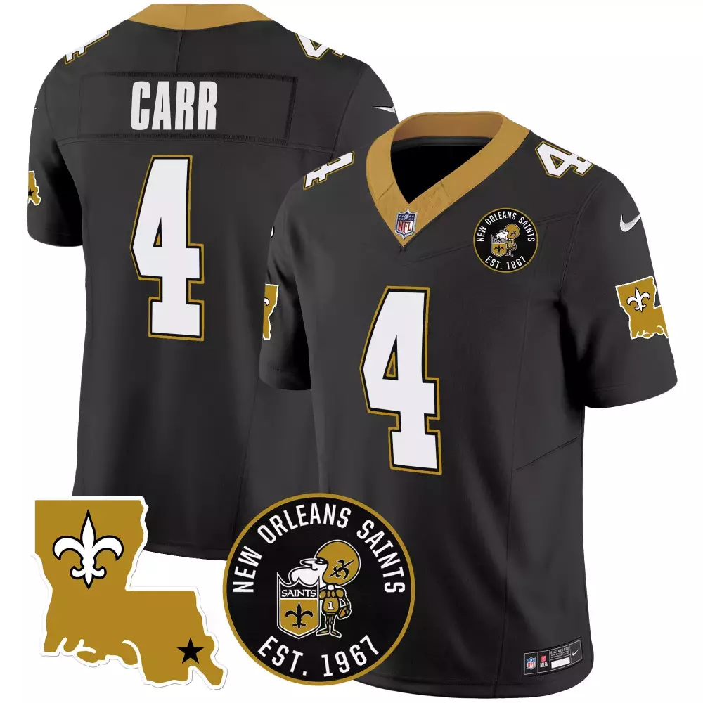 derek carr black mens new orleans saints 2024 new orleans city vapor limited jersey all stitched