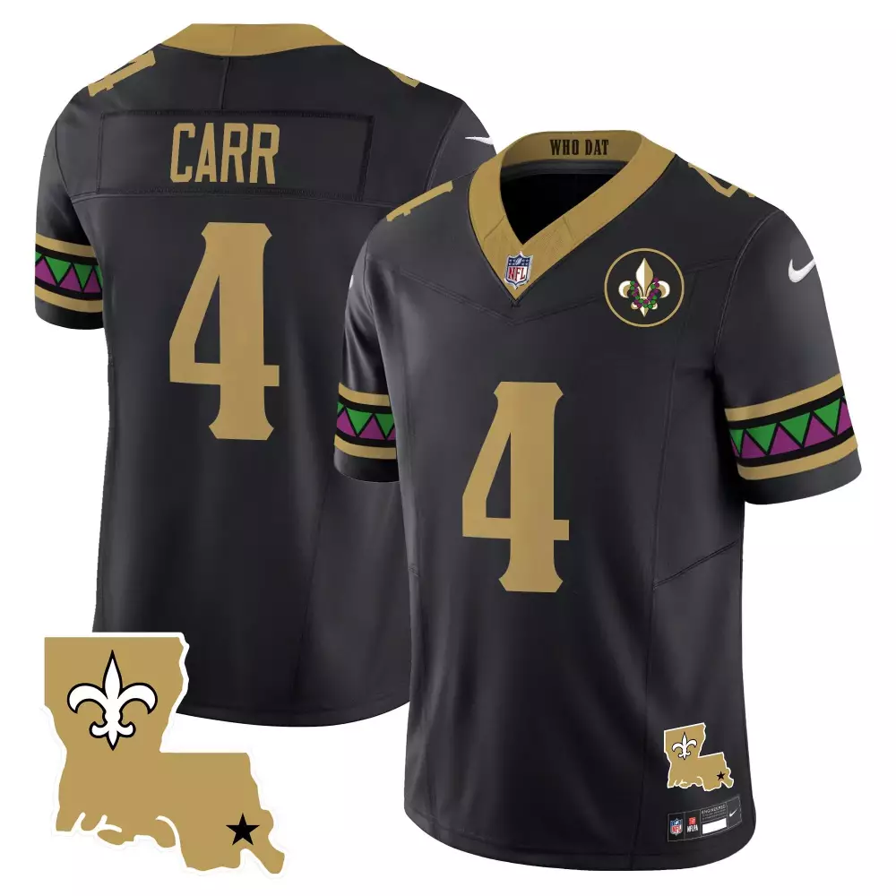 derek carr black mens new orleans saints 2024 new orleans city vapor limited jersey all stitched