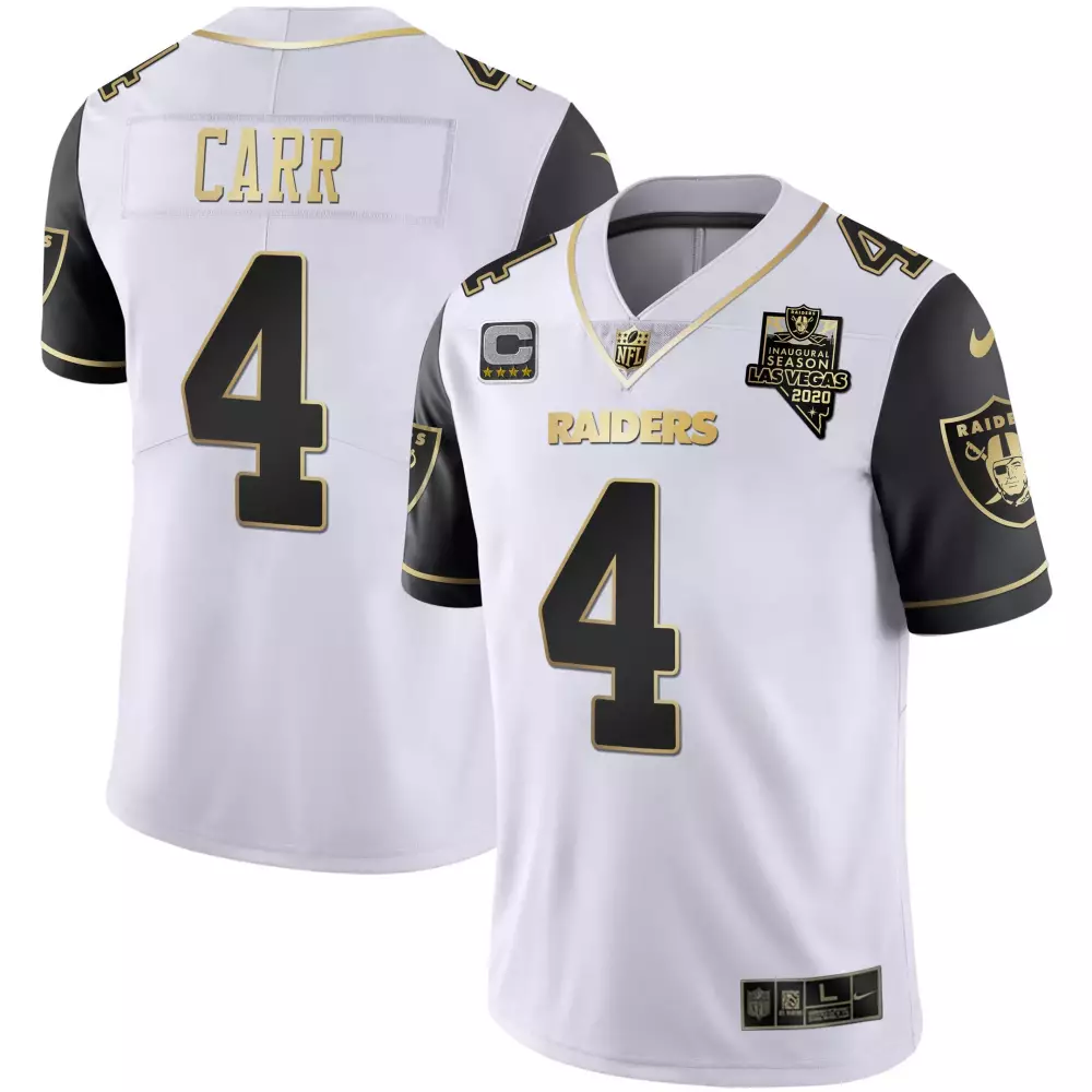 Derek Carr Black Sleeves Men's Las Vegas Raiders Alternate Jersey | Limited Edition Fan Gear | For Men, Women & Youth
