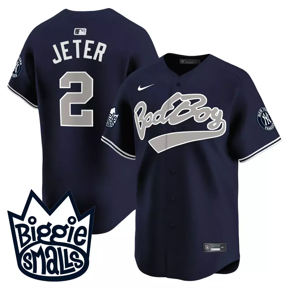 Derek Jeter Yankees Biggie Smalls Cream Jersey | Vapor Premier Limited Edition | All Stitched Fan Gear for Women