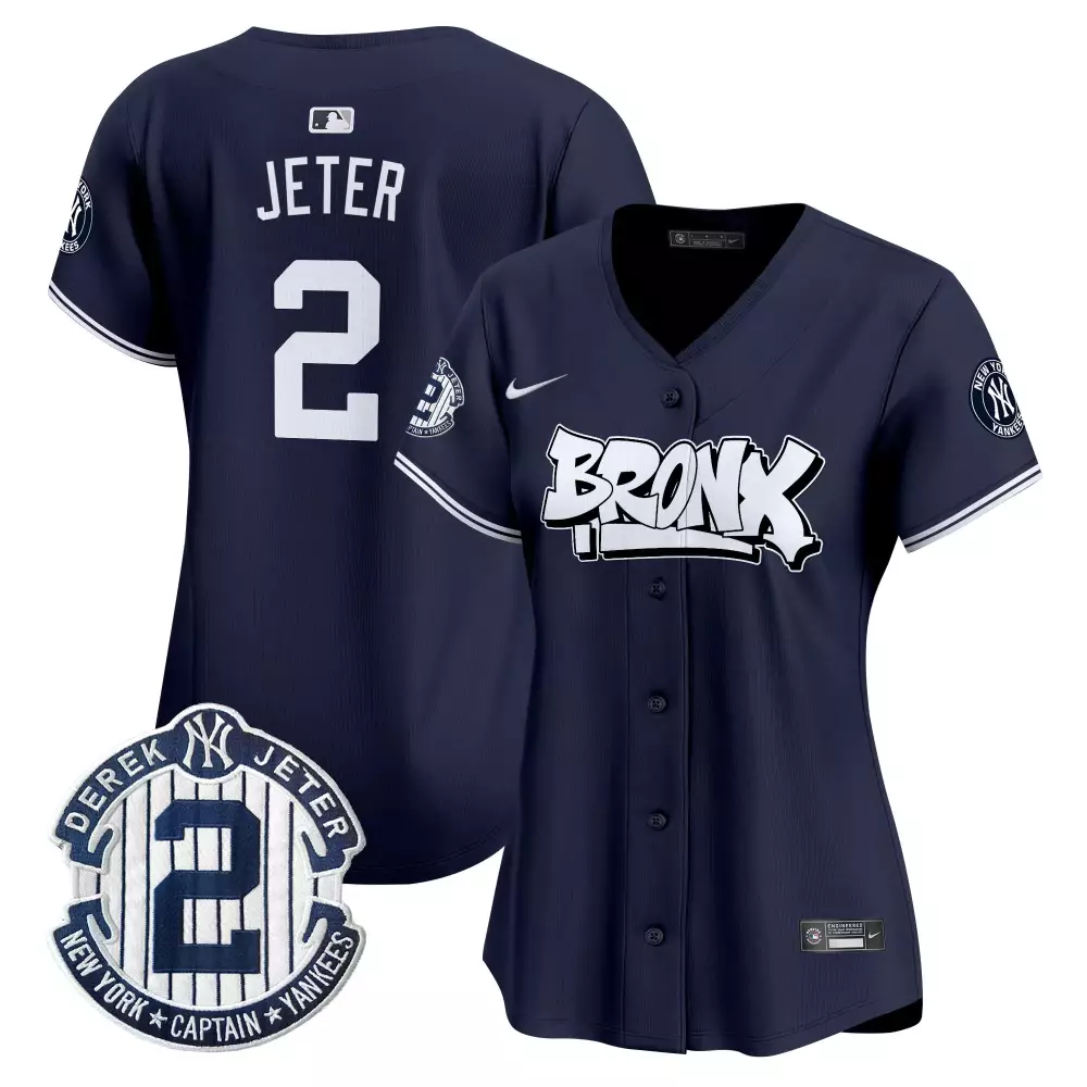 Jeter Yankees Bronx Graffiti Jersey | Women's Navy Limited Edition Stitched | For Men, Women & Youth