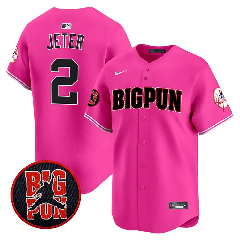 Derek Jeter Pink Vapor Premier Jersey V2 | Limited Edition Yankees Fan Gear | For Men, Women & Youth