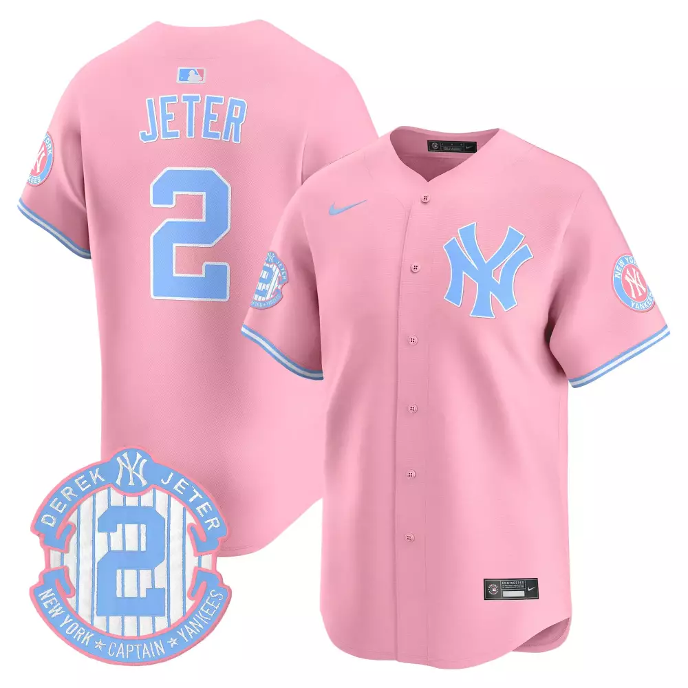 derek jeter pink stripe mens new york yankees graffiti vapor premier limited jersey v2 all stitched