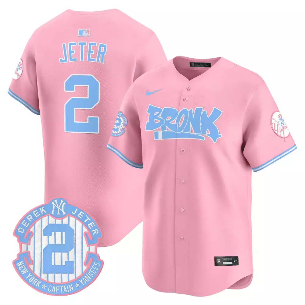derek jeter pink stripe mens new york yankees graffiti vapor premier limited jersey v2 all stitched