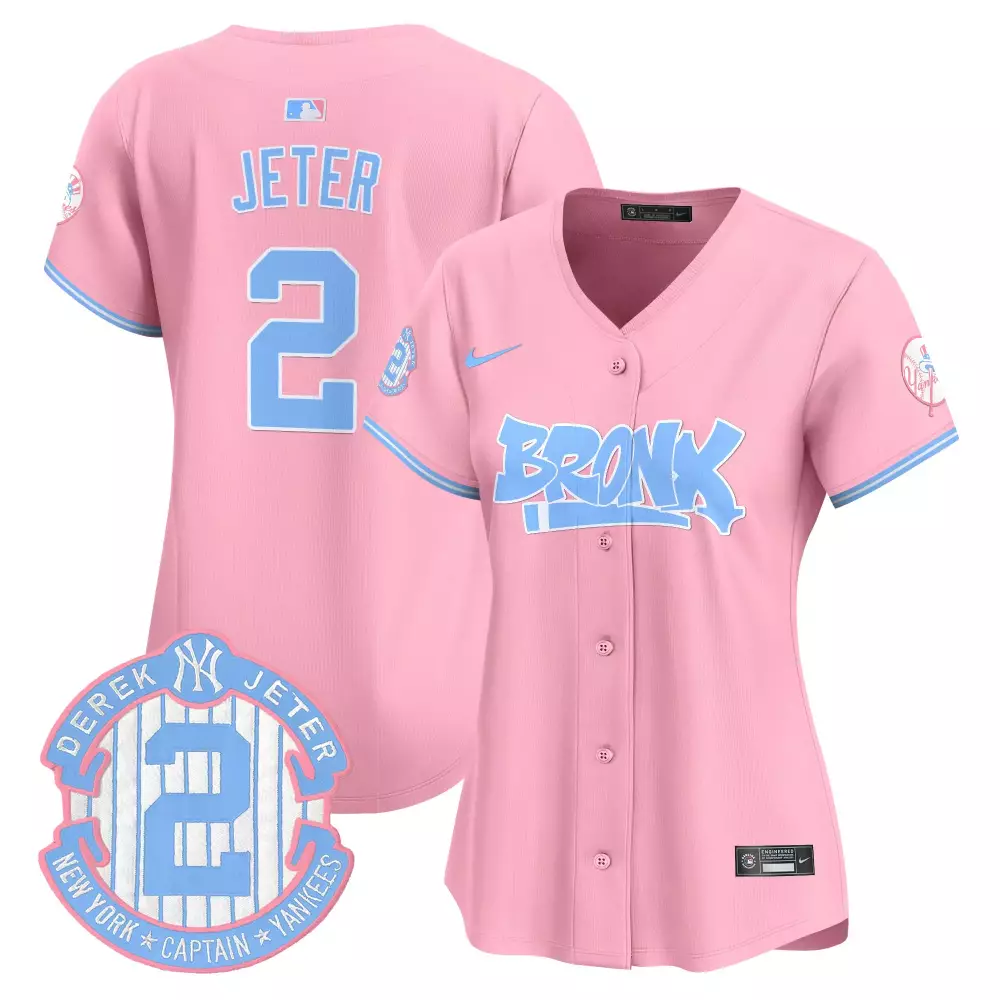 Derek Jeter Pink Vapor Premier Jersey V2 | Limited Edition Yankees Fan Gear | For Men, Women & Youth