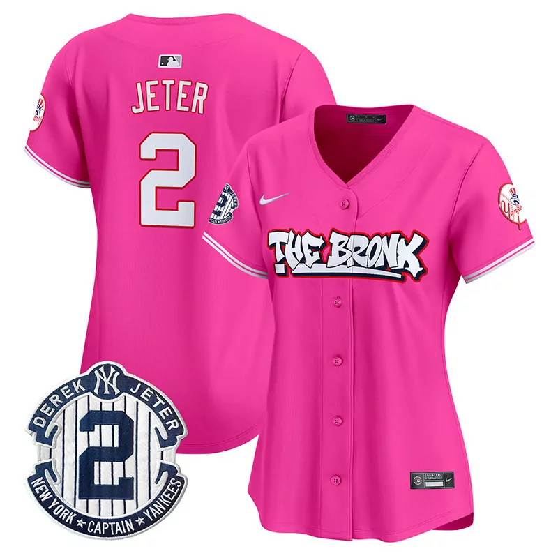 Derek Jeter Pink Vapor Premier Jersey V2 | Limited Edition Yankees Fan Gear | For Men, Women & Youth