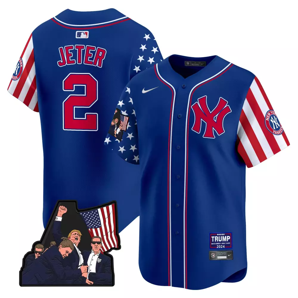 Derek Jeter Yankees Make America Great Again Vapor Premier Jersey | Royal Stitched Limited Edition | Fan Gear for Men, Women & Youth