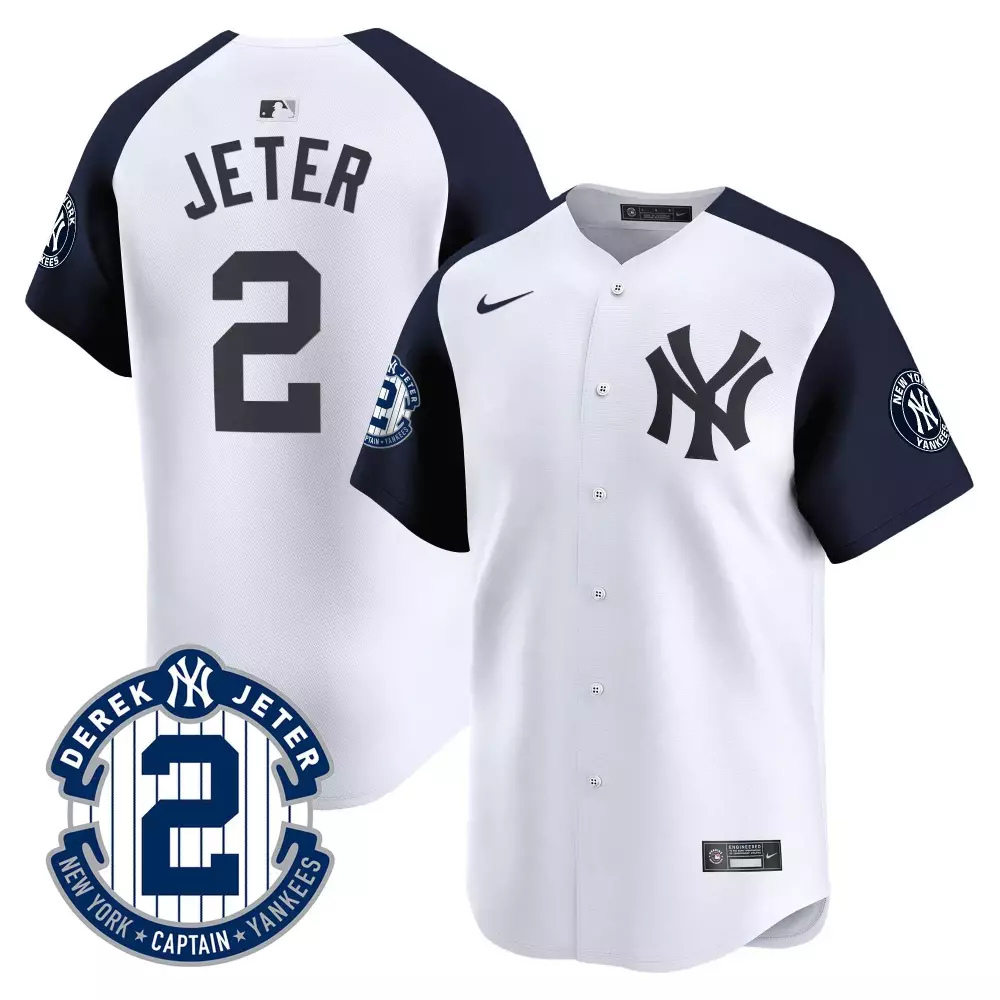Derek Jeter Yankees Jay-Z Vapor Premier Jersey | White Alternate Stitched Limited Edition | Fan Gear for Men, Women & Youth