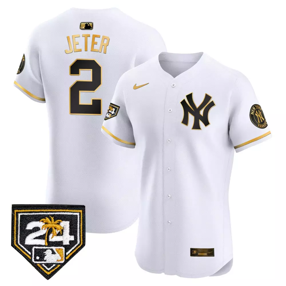 Derek Jeter Yankees 2024 Men's White Gold Spring Training Jersey | Limited Edition Vapor Premier | For Men, Women & Youth