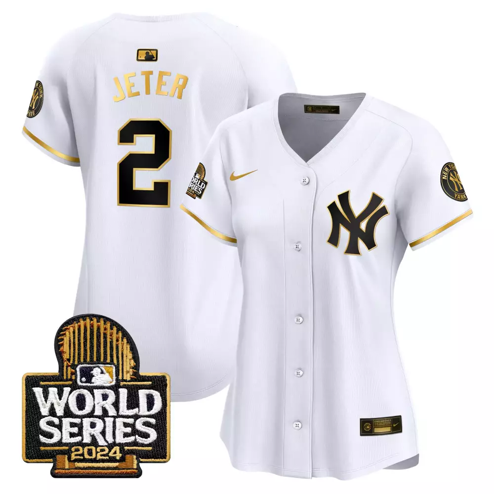 Derek Jeter Yankees 2024 Women's White Gold Spring Training Jersey | Limited Edition Fan Gear | For Men, Women & Youth